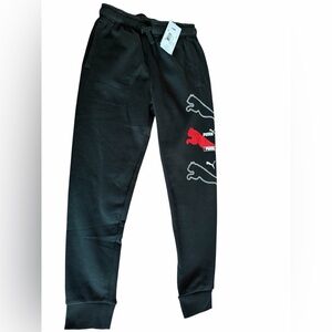 Puma Kids Black Joggers with Red Puma Logo